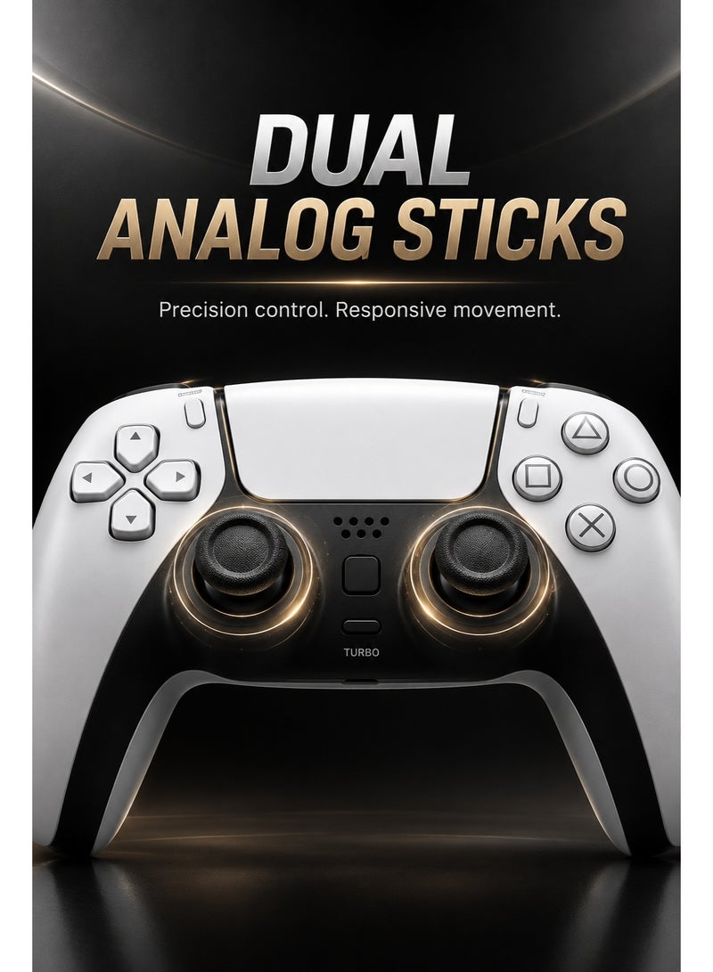 Gamix Wireless Gaming Controller for PS4, PS4 Slim & PS4 Pro, Bluetooth Gamepad with Dual Vibration, Turbo Function, Rechargeable Battery, Supports PS4 Games on PS5 - Image 4