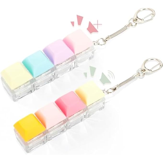 Zasukol 2 PCS Keyboard Fidget Toy for Adults, Fidget Keyboard Clicker, Fidget Keyboard Keychain Sensory Toys for Relieve Stress, Anxiety - Image 1