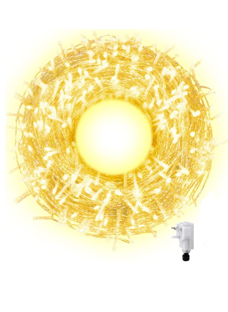 PAMEER Warm White 49mtr 490 LEDs String Lights White Wire Plug-in Home Decorative LED Strip for Christmas EID Ramadan Diwali and Wedding Parties Decoration Single Mode Box Button Control ON OFF  - Image 3