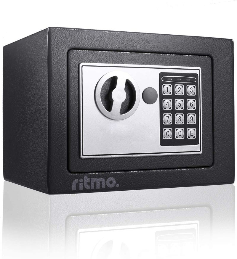 Ritmo Fireproof Small Safe Box with Fireproof Money Bag Mini Fireproof Safe with Digital Keypad 2 Keys Hidden Lock Box for Kids Home Hotels Business Passport Handgun Medication - Image 1