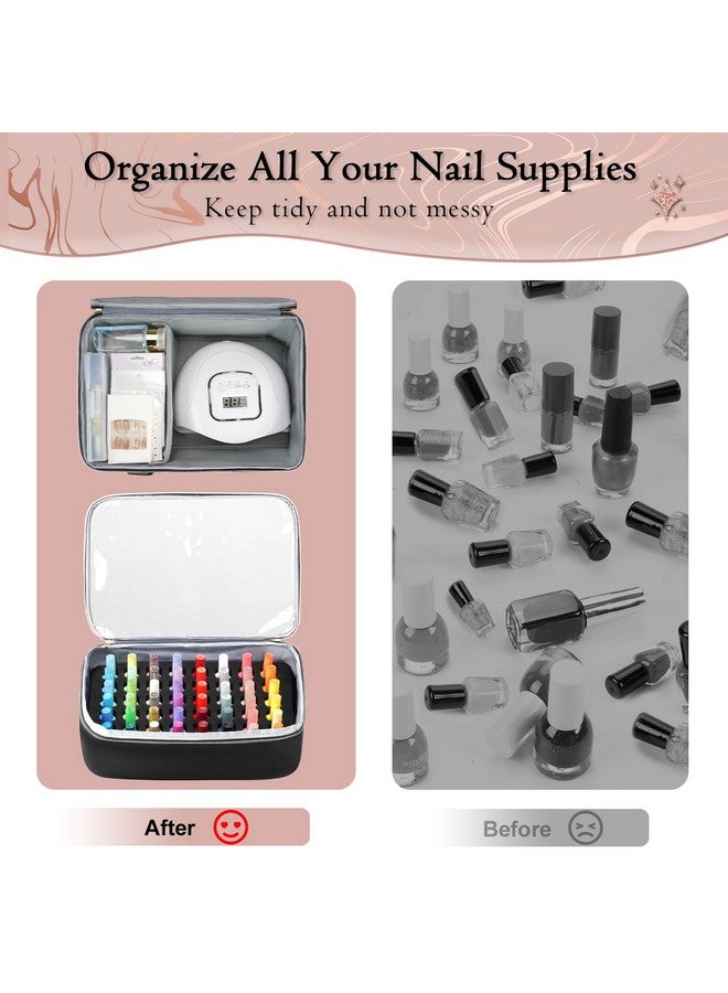Yorepek YOREPEK Extra Large Nail Polish Organizer Case Holds 96 to 100+ Bottles (15ml/0.5 fl.oz) Nail Lamp, Nail Polish Travel Case Bag with 2 Removable Pouches Fits Nail Suppiles, Gift for Manicurist, Grils  - Image 5