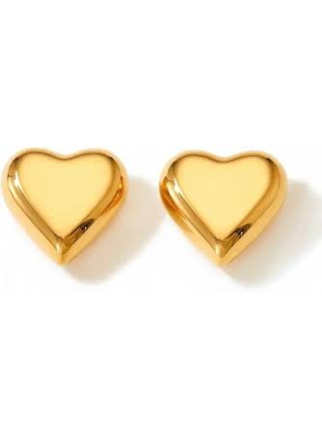 Luxuria Small heart-shaped earrings in gold. - Image 1