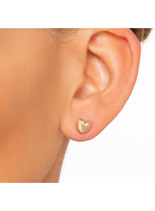 Luxuria Small heart-shaped earrings in gold. - Image 3