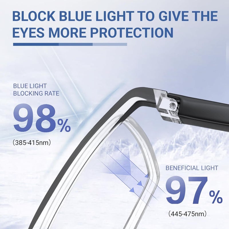 TERAISE 6PCS Fashion Anti-blue light Reading Glasses Men Women Computer Reader(2.5X) - Image 3
