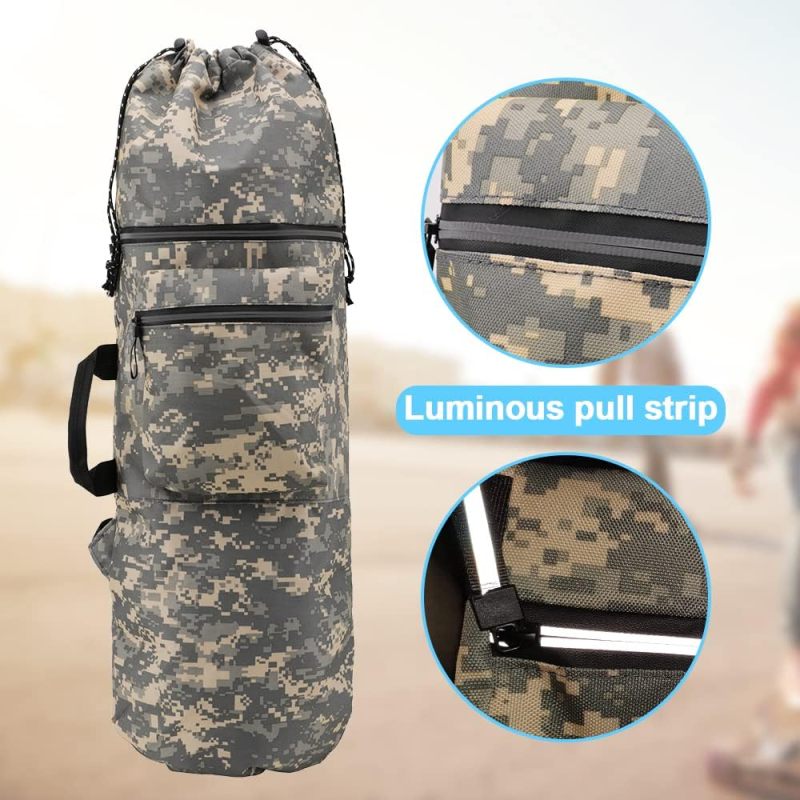 Skateboard Backpack 84cm X 32cm Weatherproof Protection Quick Secure Board Access - Adjustable Shoulder Straps Camouflage Skateboard Carrying Bag for Urban Commuters Skaters Campus Riders - Image 4