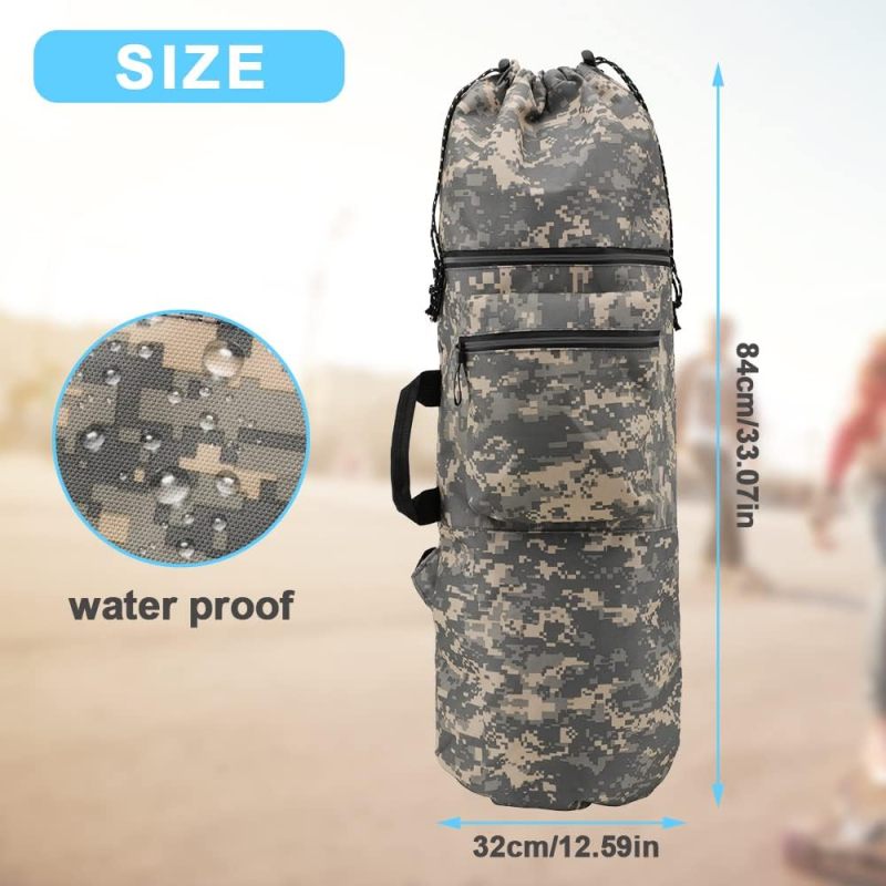 Skateboard Backpack 84cm X 32cm Weatherproof Protection Quick Secure Board Access - Adjustable Shoulder Straps Camouflage Skateboard Carrying Bag for Urban Commuters Skaters Campus Riders - Image 3