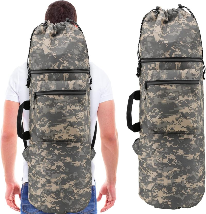 Skateboard Backpack 84cm X 32cm Weatherproof Protection Quick Secure Board Access - Adjustable Shoulder Straps Camouflage Skateboard Carrying Bag for Urban Commuters Skaters Campus Riders - Image 1