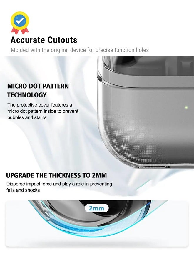 huanmate Samsung Galaxy Buds 3 Pro Silicone Case Cover - Clear - Made with Soft Silicone, Lightweight & Durable - Stylish Design, Accurate Cut-outs, Easy Installation & Removal  - Image 5