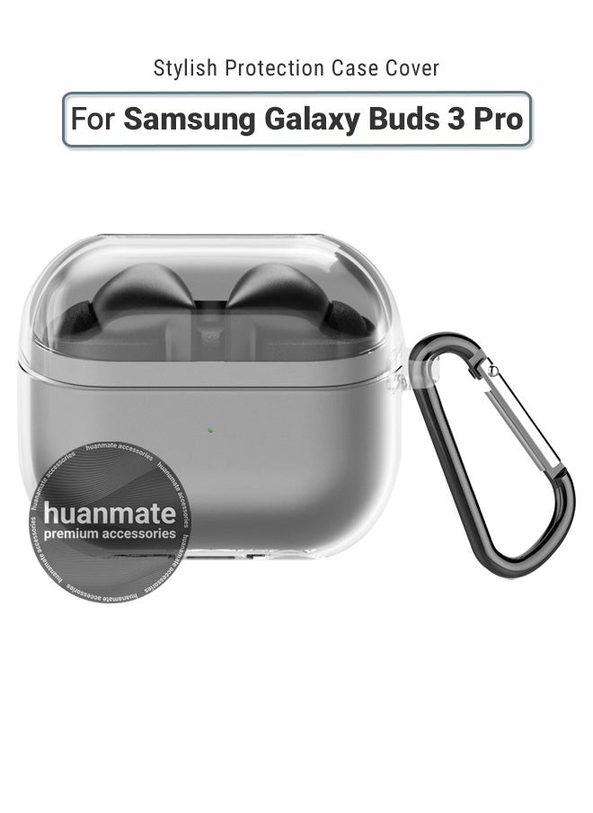 huanmate Samsung Galaxy Buds 3 Pro Silicone Case Cover - Clear - Made with Soft Silicone, Lightweight & Durable - Stylish Design, Accurate Cut-outs, Easy Installation & Removal  - Image 1