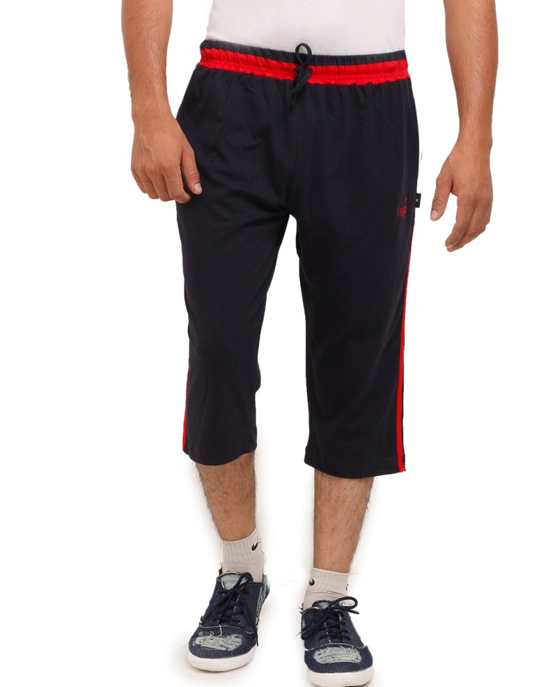 VEGO Mens Cotton Three By Fourth, 3/4, Capri, Three Quarter Navy Regular - Image 2