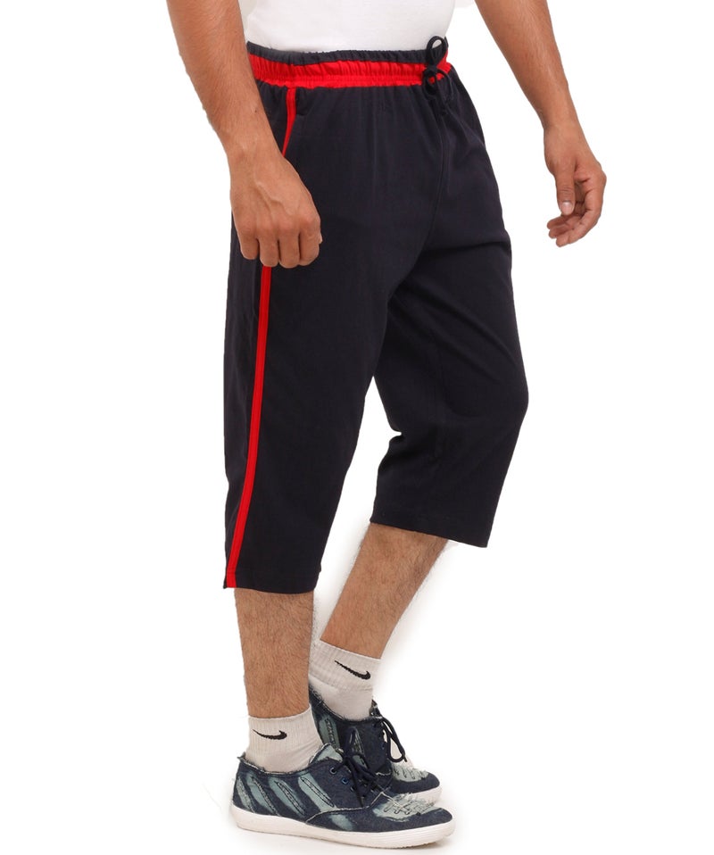 VEGO Mens Cotton Three By Fourth, 3/4, Capri, Three Quarter Navy Regular - Image 3