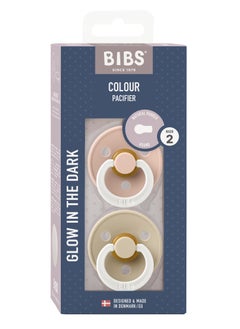 BIBS Pacifier glowing Colour Round Pack of 2 Size 2 (+6 months)