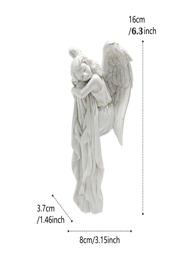 JARPSIRY Sleeping Angel Statue Door Corner Decor, 6.3 Inch Tall Resin Guardian Angel Figurine Edge Sculpture for Home Window Cabinet Ornaments (Left) - Image 2