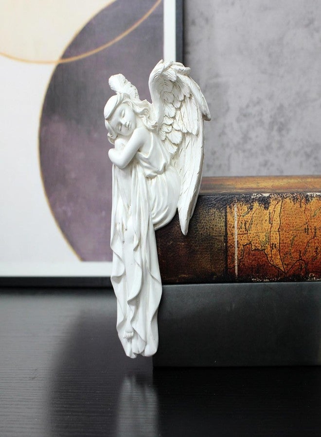 JARPSIRY Sleeping Angel Statue Door Corner Decor, 6.3 Inch Tall Resin Guardian Angel Figurine Edge Sculpture for Home Window Cabinet Ornaments (Left) - Image 5