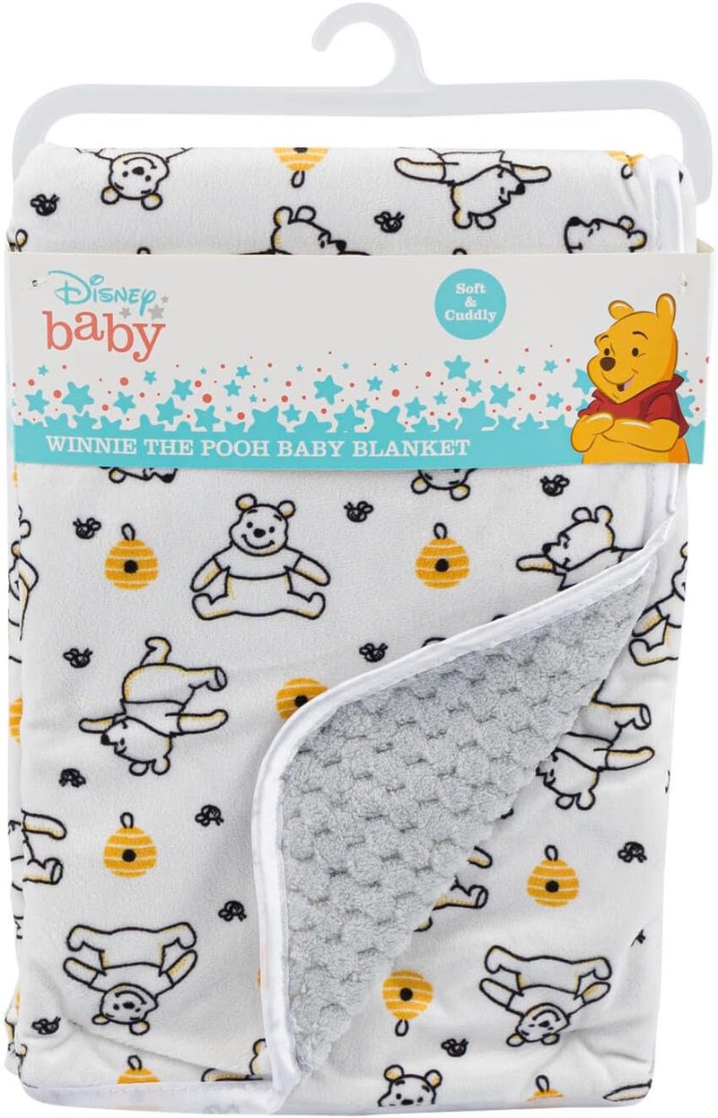 Disney Winnie The Pooh Plush Baby Blanket - Soft and Cuddly 30 x 40 Inches