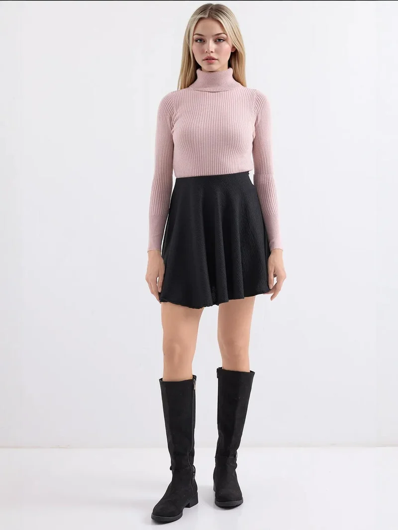 BIG DART BDART Textured Turtleneck Fitted Sweater