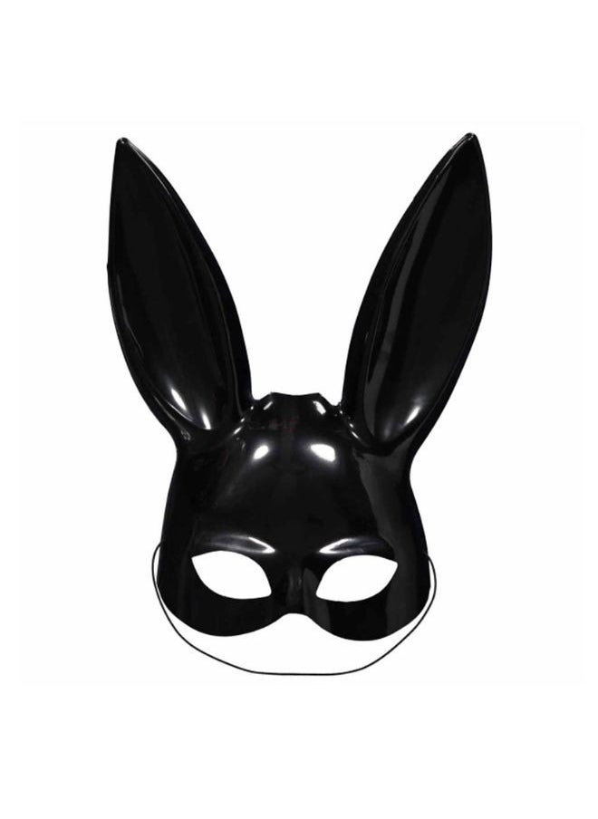 Riethmuller Adults Halloween Black Bunny Half Mask With Elastic Tie 