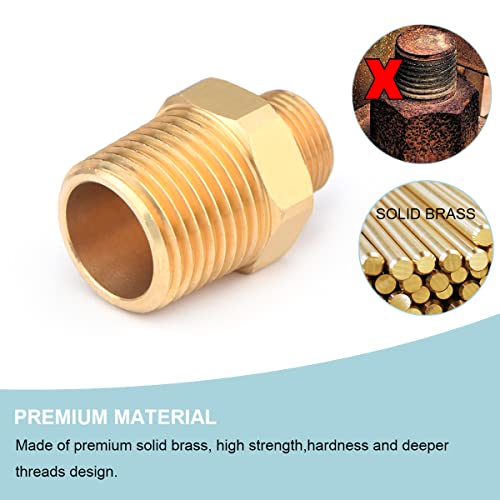 Tsinghwang 4 Pack RV Faucet Adapter 1/2 to 3/8 Reducer Faucet Supply Line Adapter Brass Compression Fitting Compatible with Plumbing Water Hose - Image 3