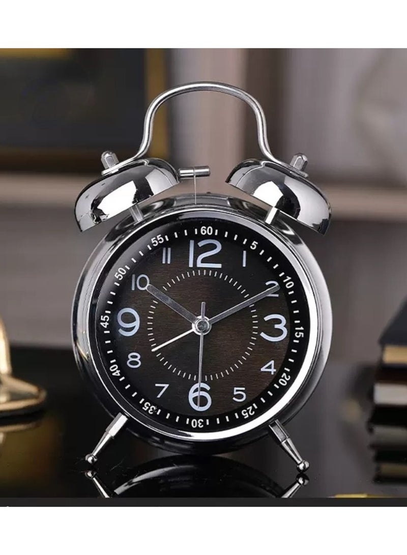 BEILINGDUN Twin Bell Alarm Clock for Heavy Sleepers Adults,Loud Alarm Clock with Backlight,Retro 4.5 Inch Silent Clock for Bedroom Home or Office,Great for Kids Bedrooms Bedside - Image 2