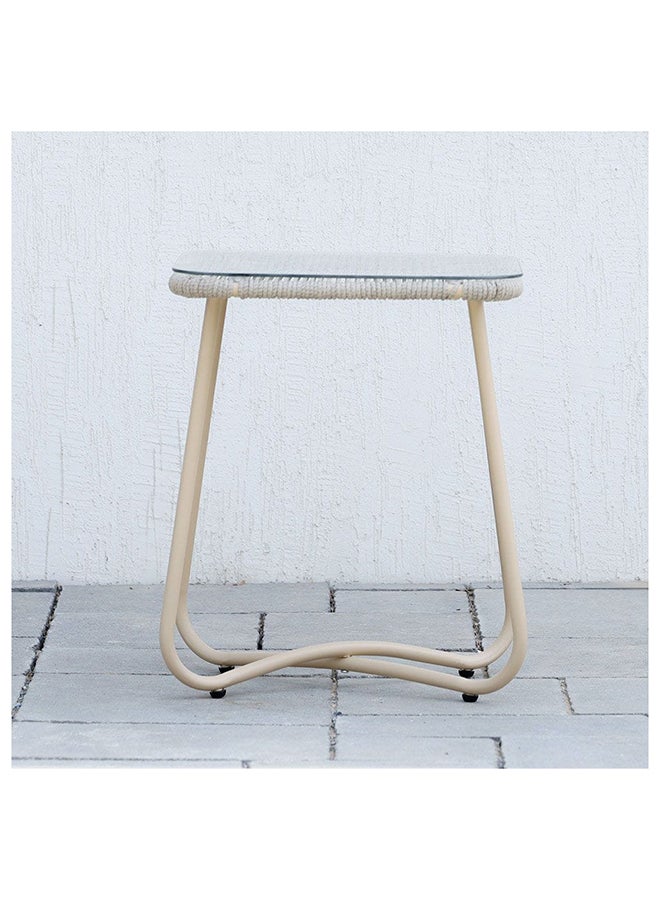 DANUBE HOME Aliza 2 Seater Balcony Set With Table All Weather 3 Piece Bistro Set With Coffee Table Modern Design Furniture For Balcony Outdoor Garden Bench Seating Terrace Lawn Patio Beige - Image 5