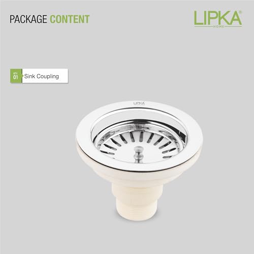 Lipka 4.5 Inch Round Shaped 304 Grade Stainless Steel and PVC Kitchen Sink Coupling for Home - Chrome Finish, Rust-Free, Corrosion-Resistant, Durable - Image 5