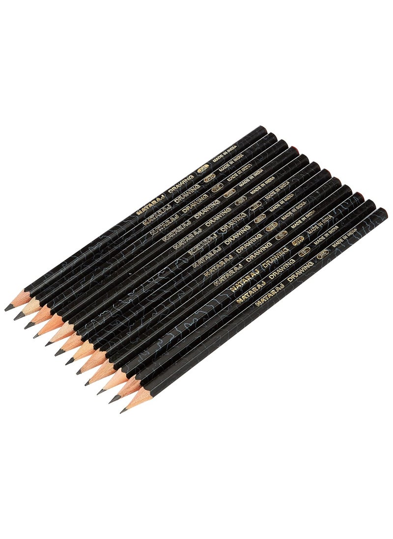 NATARAJ - NATARAJ 12 DEGREE PENCIL SET WITH ERASER & SHARPENER - Image 1