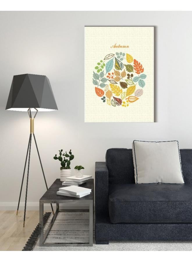 Home Gallery Canvas Wall Art, Abstract Framed Portrait of autumn leaf background - Image 1