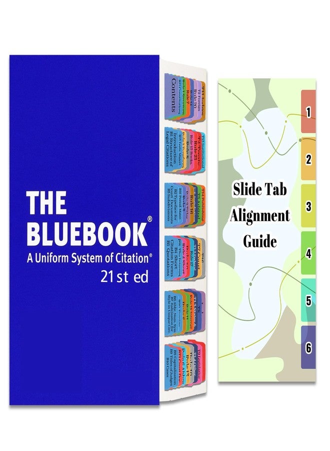 LParkin Index Tabs for The Bluebook 21st Edition, Color-Coded PVC Laminated Tabs for The Bluebook, Includes Alignment Guide, 47 Coding Guidelines Tabs 7 Blank Tabs (Book Not Included) - Image 1