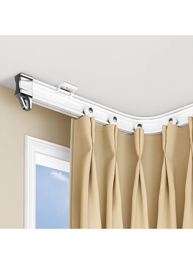 Flexible Bendable Ceiling Curtain Track,3M White Curtain Rail Curved Ceiling Curtain Track Mount For Room Divider,Shower Curtain,L Shape U Shape Bay Windows,RV Curtain Track,White - Image 2