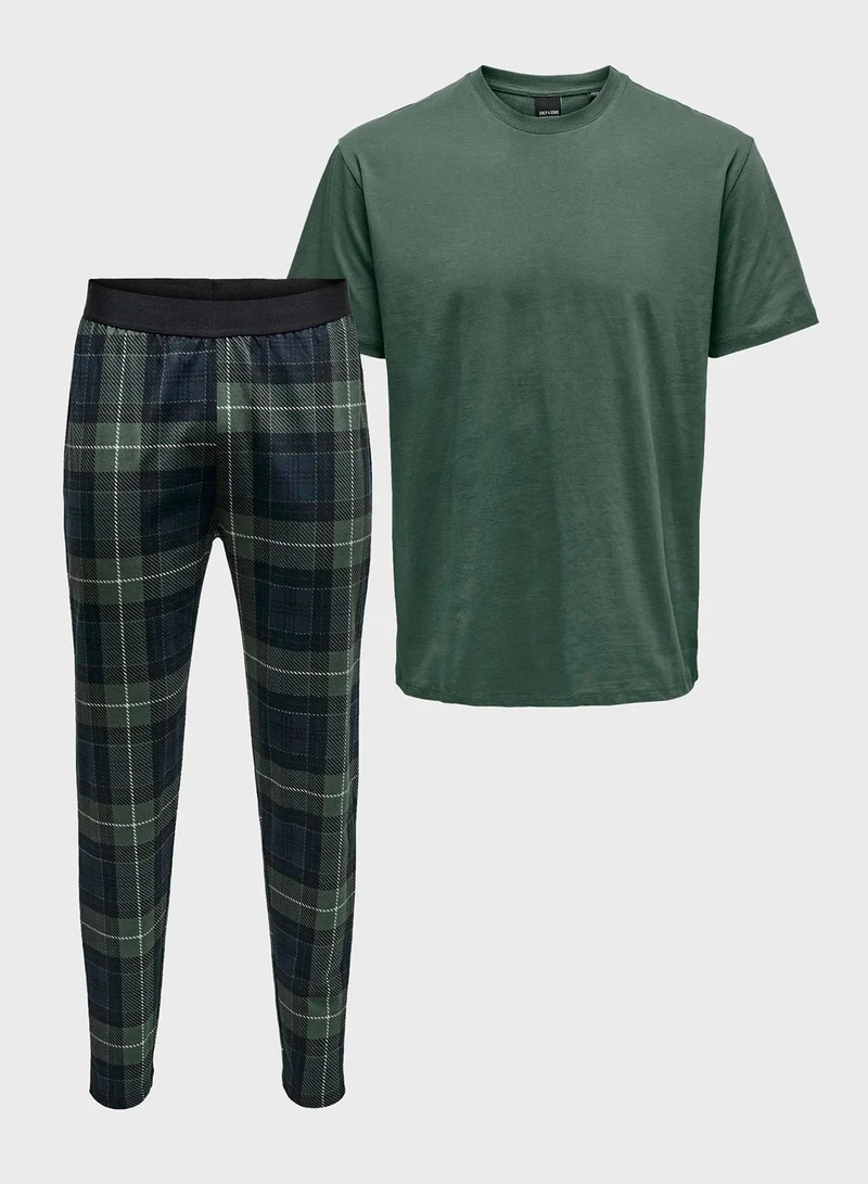 Only & Sons Checked Pyjama Set