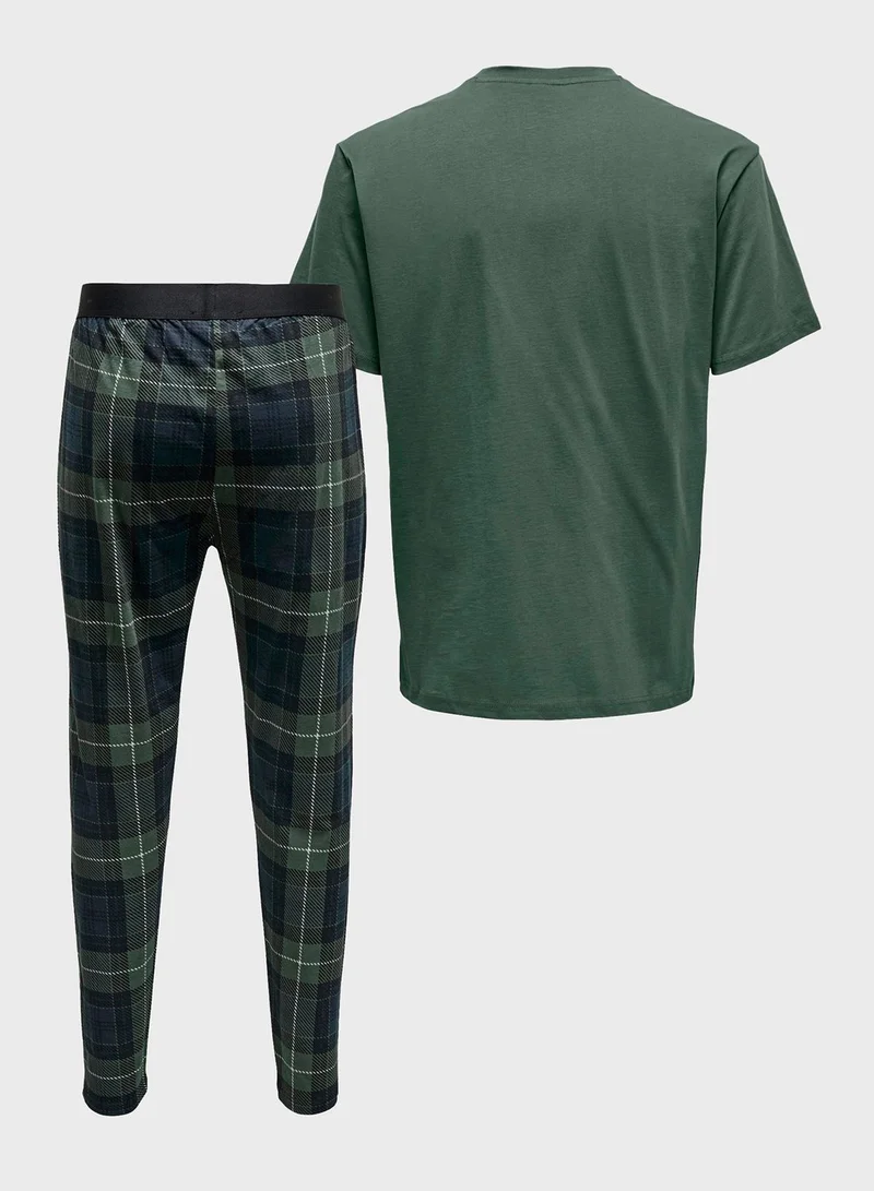 Only & Sons Checked Pyjama Set