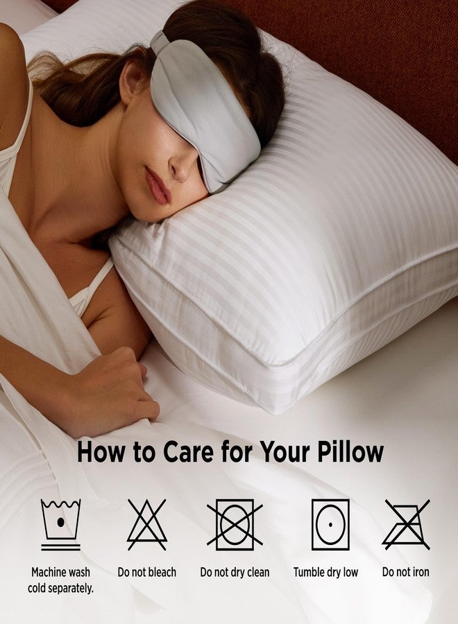 Bedsure Queen Size Bed Pillows Set of 2 - Hotel Quality Gusseted Down Alternative Pillow, 100% Cotton Cover PureWoven 300TC, Dual Chamber Fluffy Support Suitable for All Sleeping Positions - Image 5