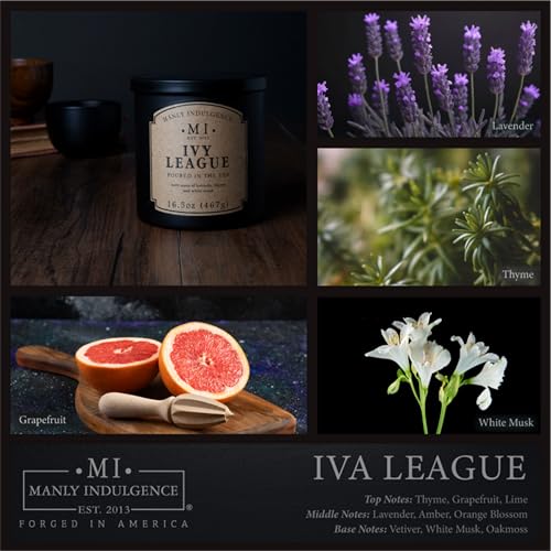 Manly Indulgence Ivy League Scented Candles for Men, 16.5 oz Single Wick, Premium Soy Blend Wax, 60H Burn, Candles for Home Scented – Made in The USA - Image 2