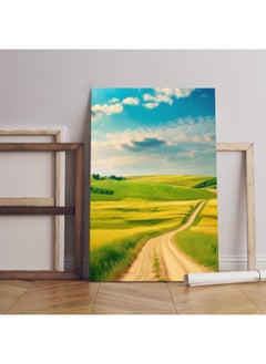 Home Gallery Road through summer green field Printed canvas wall art  - Image 3
