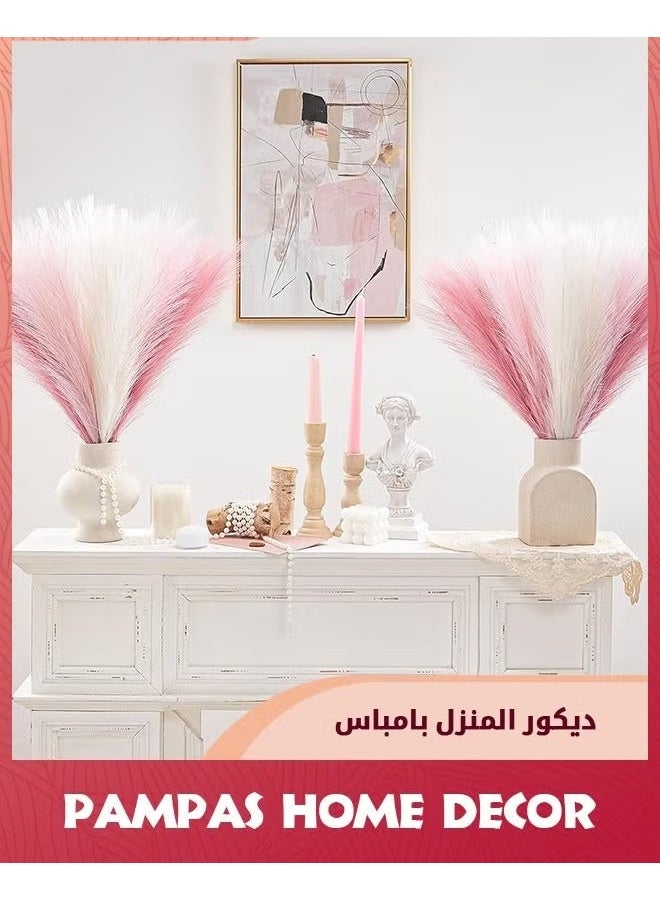 6pcs Pampas العشب الديكور الوردي,ديكور المنزل الزائف,الاصطناعي الاحمراء Pampas الزائفة,ديكور غرفة الزهرية القصيرة,, - Image 3