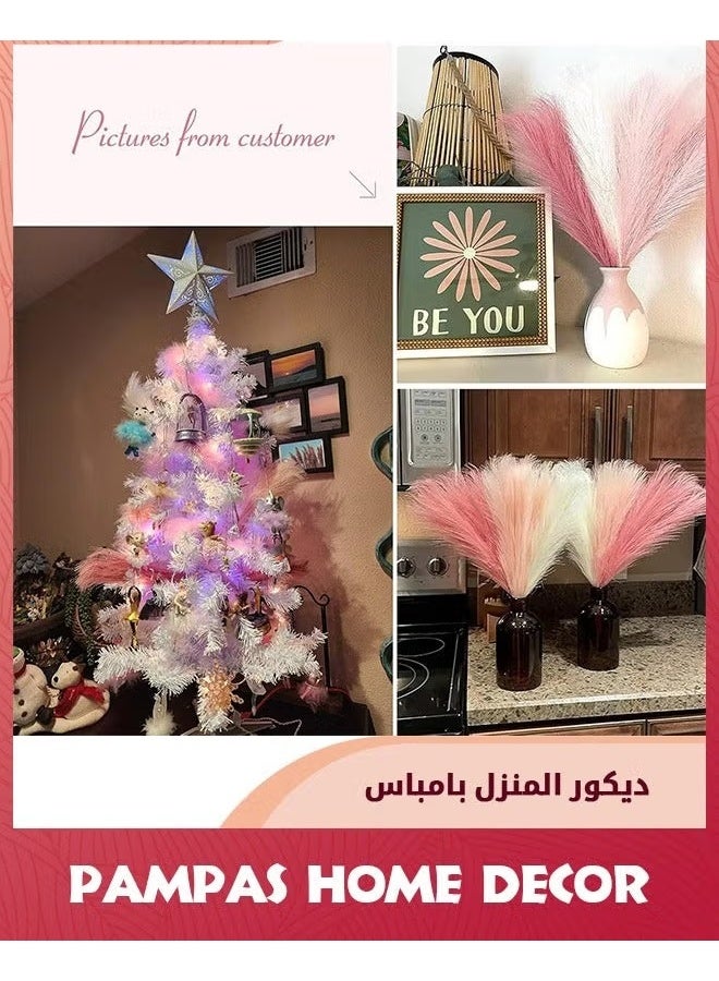 6pcs Pampas العشب الديكور الوردي,ديكور المنزل الزائف,الاصطناعي الاحمراء Pampas الزائفة,ديكور غرفة الزهرية القصيرة,, - Image 4