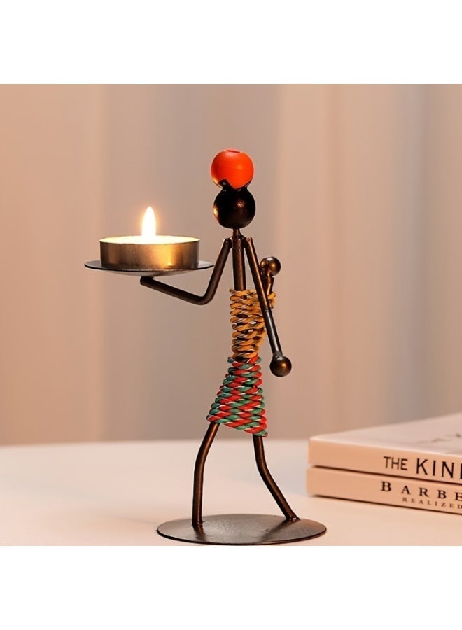 يلا بيك 2 قطع حامل شمعدان حديدي للمنزل والبار وطاولة الطعام، ديكور رف بنمط قابل للتخصيص - Image 4