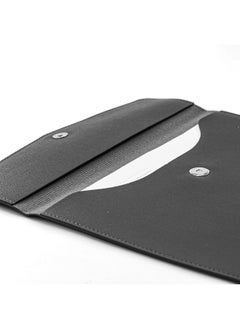 VANRA 1 Piece Pu Leather File Folder Vertical A4 Document Holder File Envelope Waterproof Leather Portfolio Case Filing File Organizer For Letter Size With Magnetic Button Closure (Black)  - Image 5