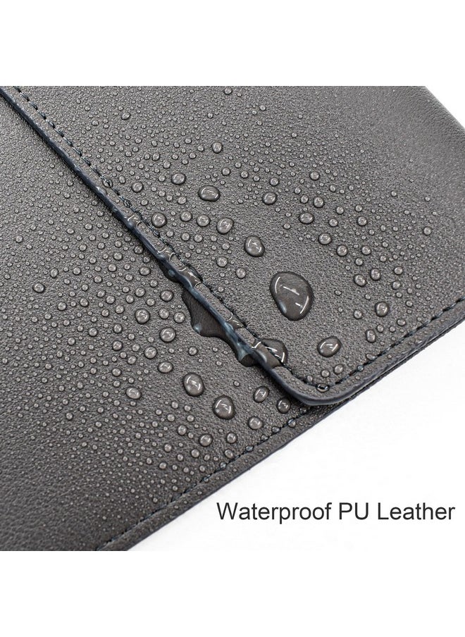 VANRA - 1 Piece Pu Leather File Folder Vertical A4 Document Holder File Envelope Waterproof Leather Portfolio Case Filing File Organizer For Letter Size With Magnetic Button Closure (Black) - Image 1