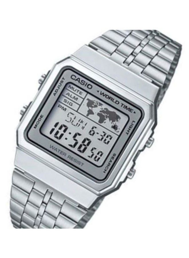 CASIO Men Youth Water Resistant Digital Watch A500WA-7DF - 34 mm - Silver - Image 3