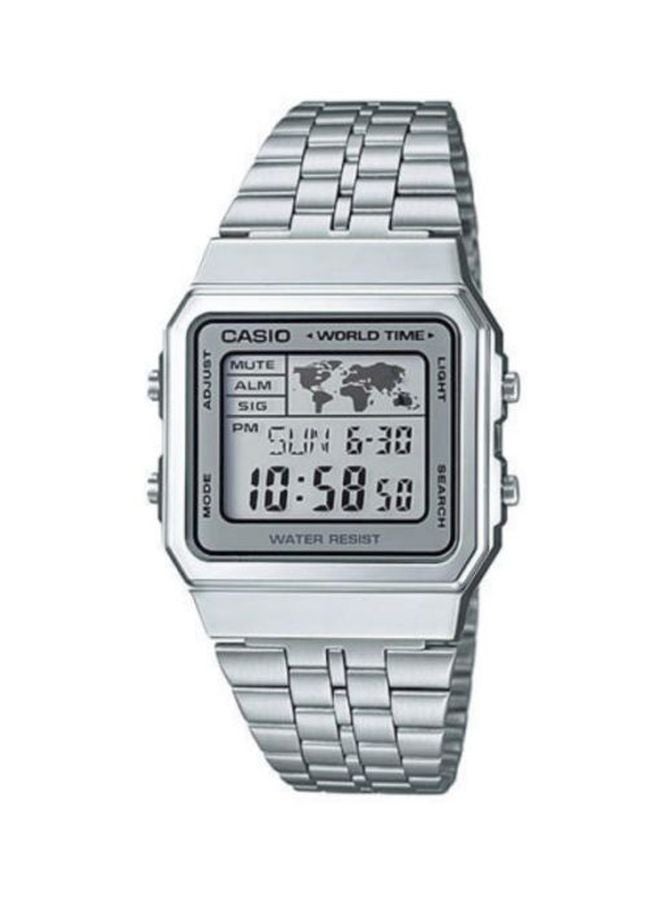 CASIO Men Youth Water Resistant Digital Watch A500WA-7DF - 34 mm - Silver - Image 1