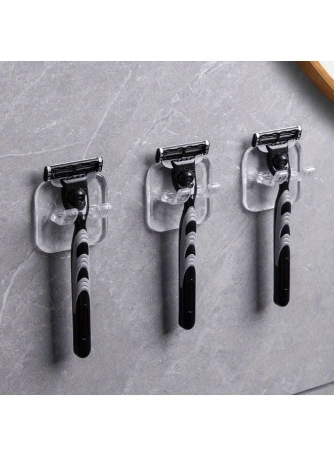 2pcs Transparent Waterproof Self Adhesive Razor Holders No Drill Wall Mount Hooks - Image 5