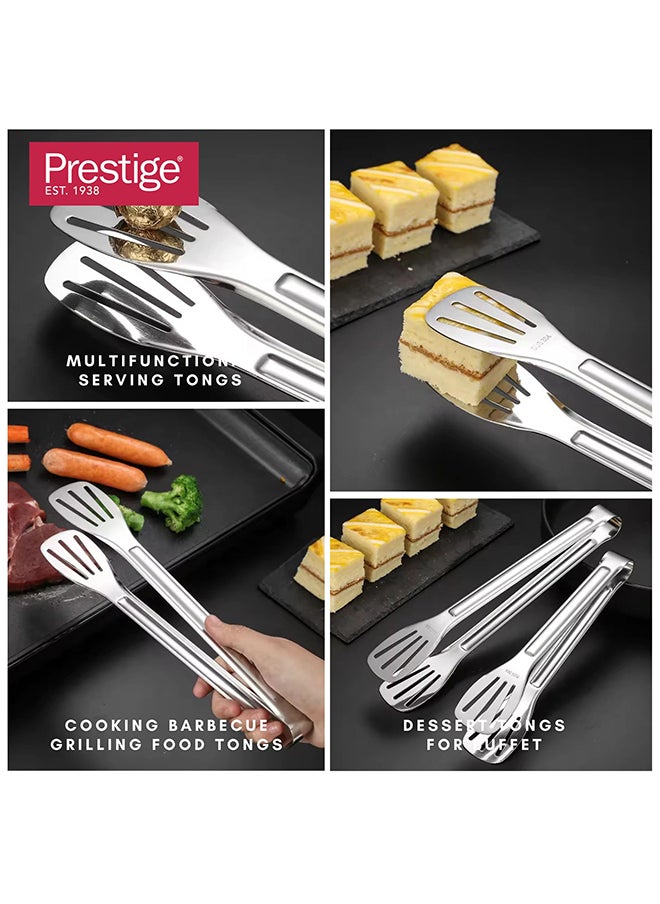 Prestige Prestige Stainless Steel Tong | Kitchen Cooking Tongs | Cooking Barbecue Grilling Food Tongs | Steak Tongs, Salad Tongs, Dessert Tongs For Buffet  - Image 4