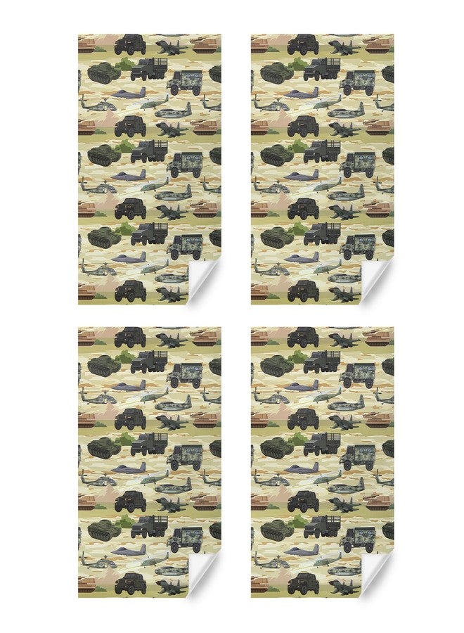 Boerni Army Military Gift Wrapping Paper, 4 Sheets Camouflage Wrapping Paper with Tanks, Helicopters Jets, Boys Birthday Gift Wrap(27 x 20 inches - Image 3