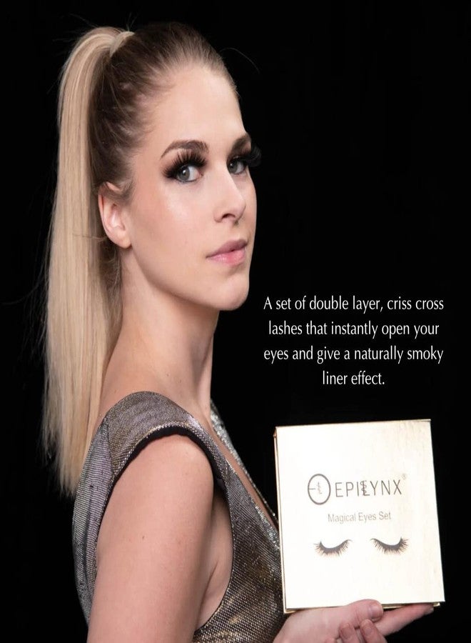 Epilynx Magic Eyeliner and Dramatic False Eyelash Set - with False Lashes and Tweezers, for Sensitive Skin, Self-Adhesive Eyeliner, Gluten-Free, Allergen-Free, Vegan - Image 3