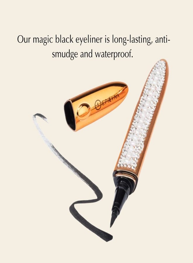 Epilynx Magic Eyeliner and Dramatic False Eyelash Set - with False Lashes and Tweezers, for Sensitive Skin, Self-Adhesive Eyeliner, Gluten-Free, Allergen-Free, Vegan - Image 4