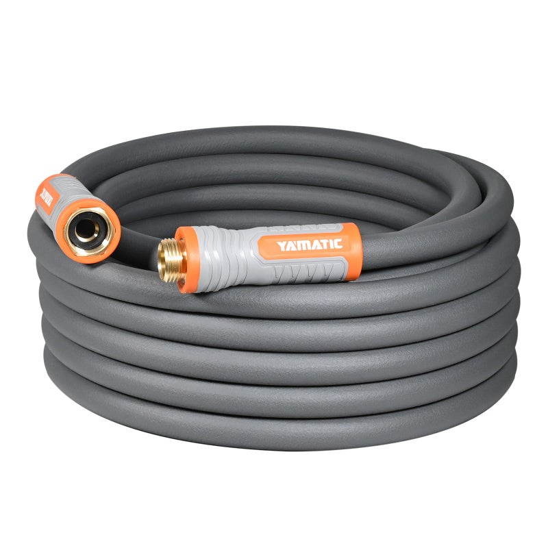 YAMATIC Heavy Duty Garden Hose 58 in x 30 ft with Swivel Handle Super Flexible Water Hose Allweather Lightweight Burst 600 PSI Gray - Image 2