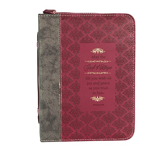 Divinity Boutique God of Hope Joy Peace Romans Black and Burgundy Large Faux Leather Bible Cover - Image 2