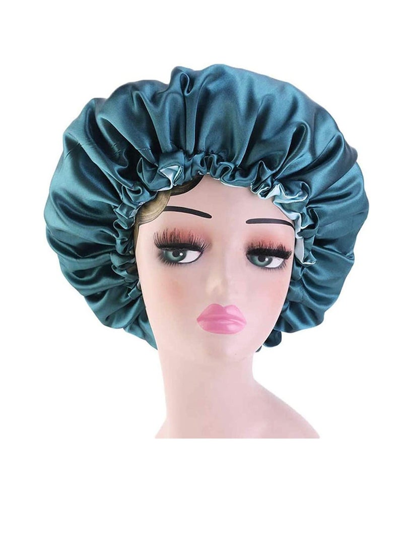 3 Pieces Satin Bonnet Adjustable Silk Elastic Sleep Hat Shower Caps Hair for Women Curly Nightcap, 3Colors - Image 2