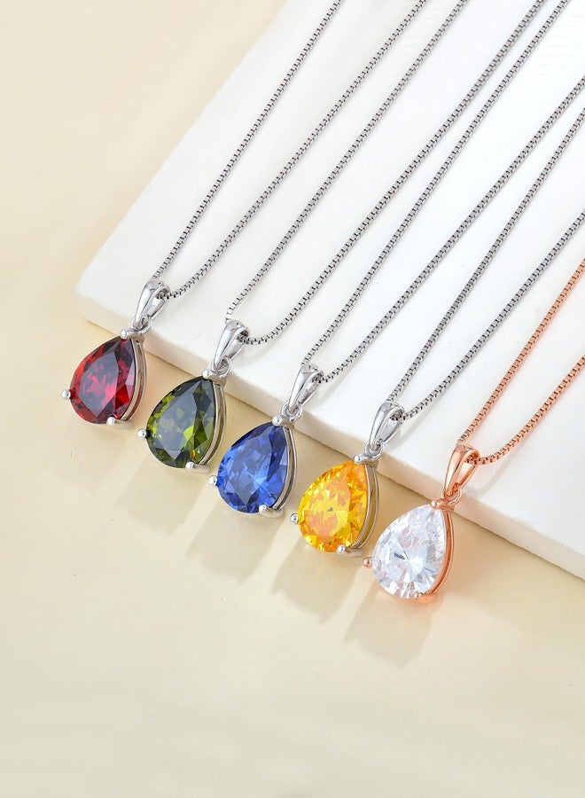 واي أل قلادة YL على شكل دمعة، مصنوعة من الفضة الإسترليني عيار 925، مرصعة بحجر أوبال صناعي مقطوع على شكل كمثرى، مقاس 9 × 12 مم، مجوهرات نسائية - Image 5